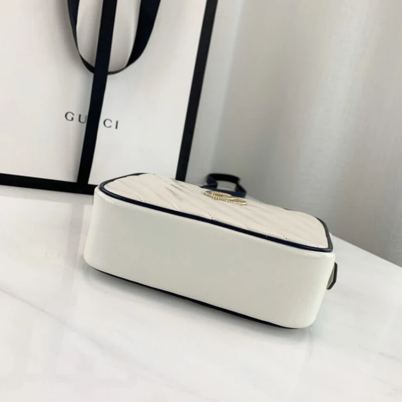 Kitlife ru Chain sho Gucci Diagonal GG Marmont Mini Bag White Blue
