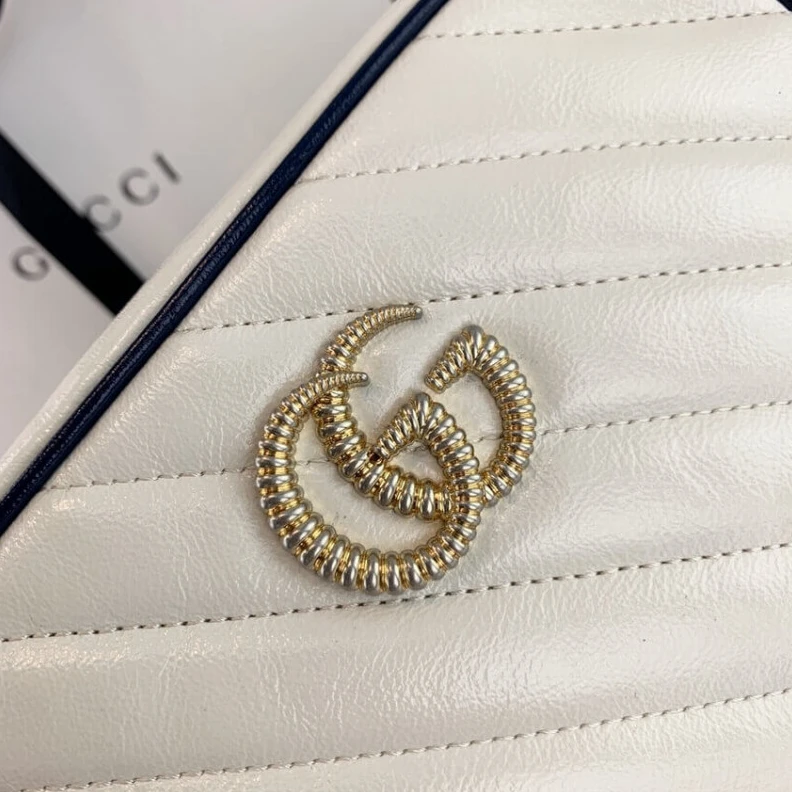 Kitlife ru Chain sho Gucci Diagonal GG Marmont Mini Bag White Blue