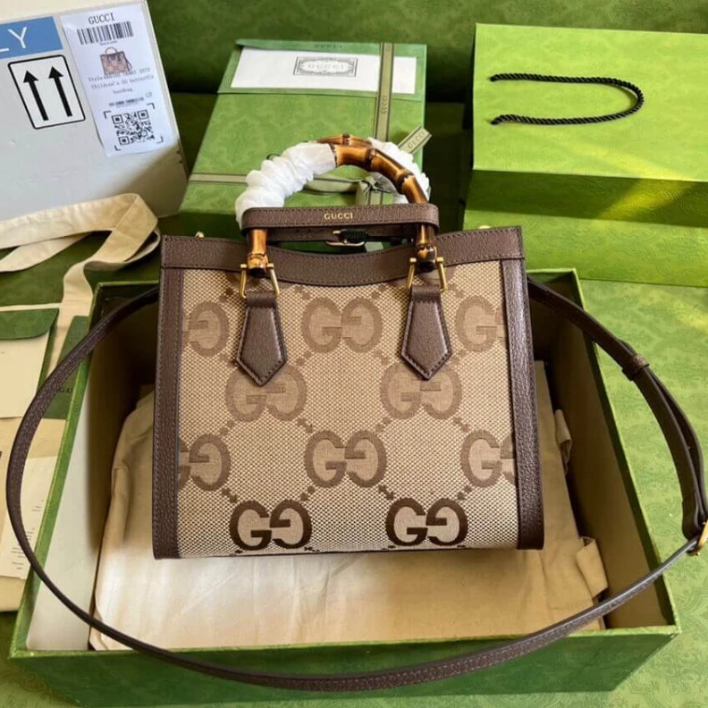 Replica bags lv Bamboo ha Gucci Diana Jumbo GG Small Tote Bag