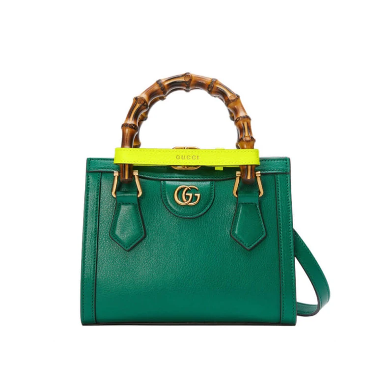 Microfibe Gucci Diana Mini Tote Bag Green