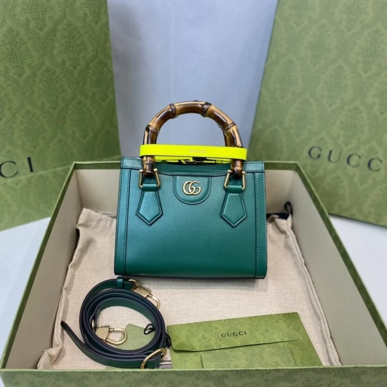 Kitlife Microfibe Gucci Diana Mini Tote Bag Green