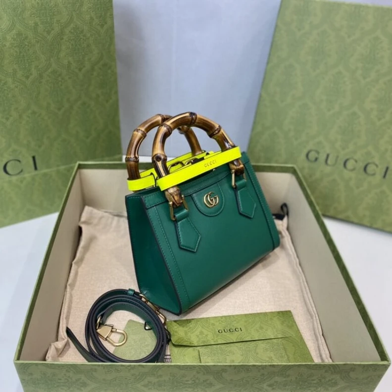 Kitlife Microfibe Gucci Diana Mini Tote Bag Green