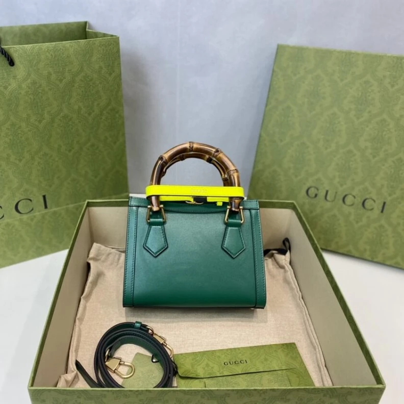 Kitlife Microfibe Gucci Diana Mini Tote Bag Green