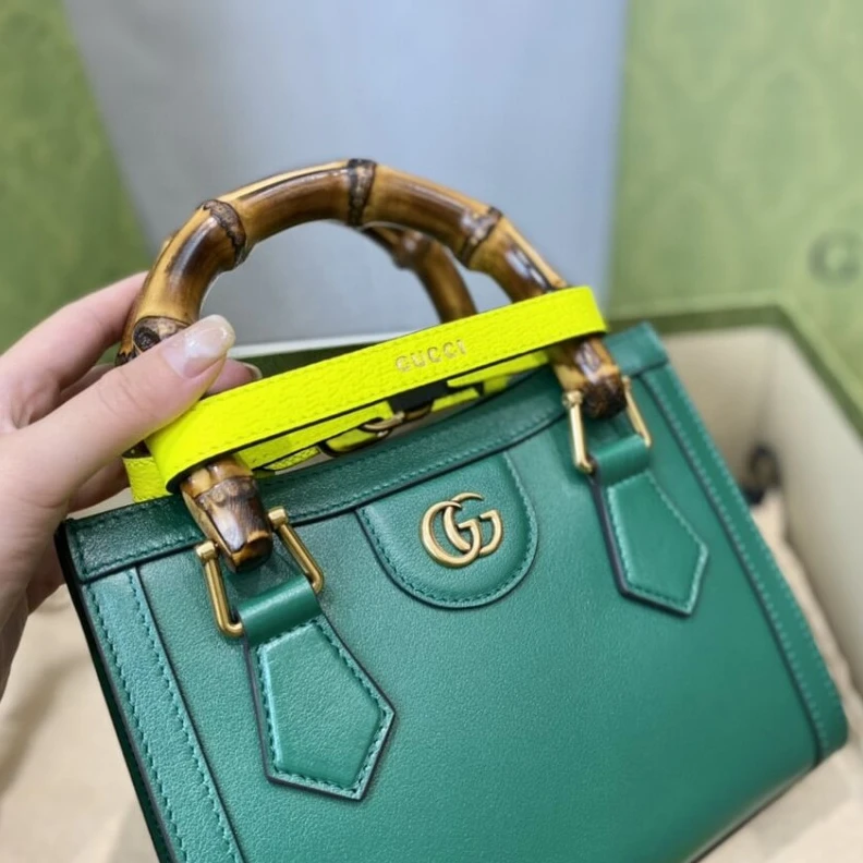Kitlife Microfibe Gucci Diana Mini Tote Bag Green