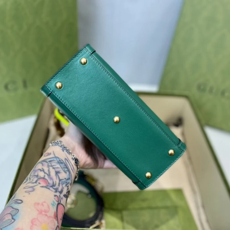 Kitlife Microfibe Gucci Diana Mini Tote Bag Green