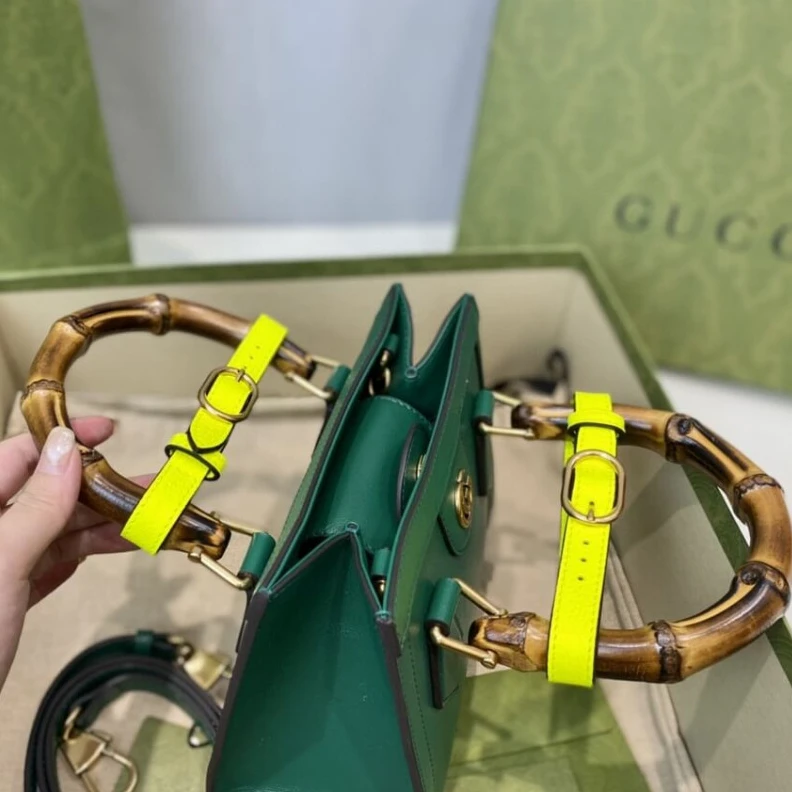 Kitlife Microfibe Gucci Diana Mini Tote Bag Green