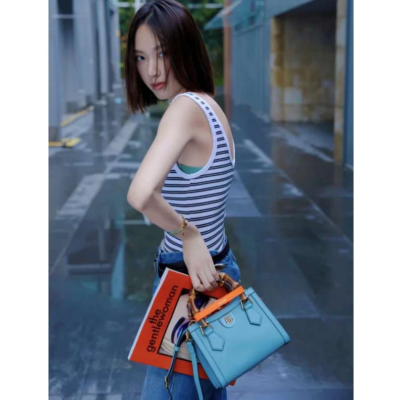 Replica bag Bamboo ha Gucci Diana Mini Tote Bag Light Blue