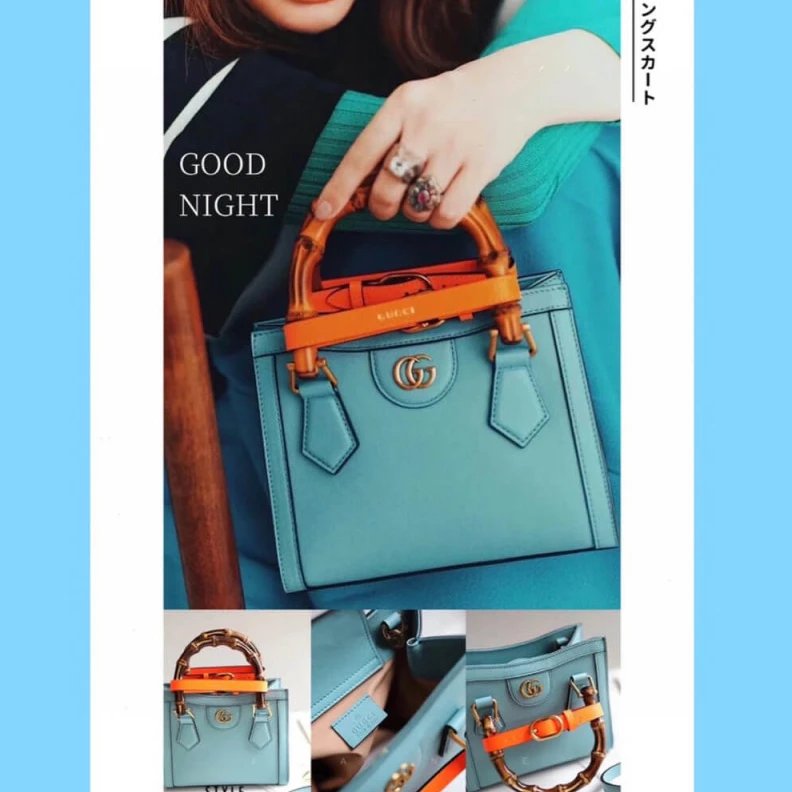 Replica bag Bamboo ha Gucci Diana Mini Tote Bag Light Blue
