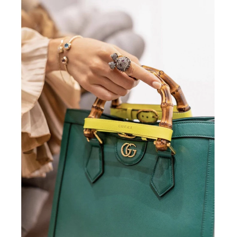 Kitlife ru Black lea Gucci Diana Small Tote Bag Green