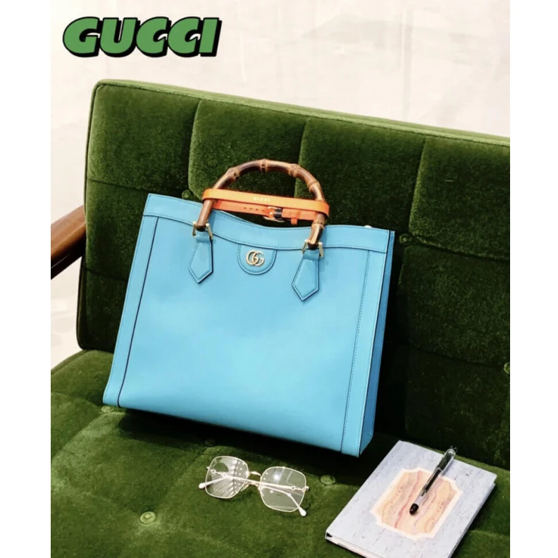 Replica bags lv Detachabl Gucci Diana Small Tote Bag Light Blue