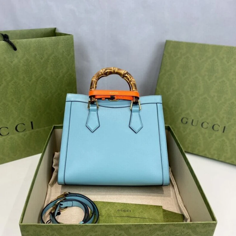 Replica bags lv Detachabl Gucci Diana Small Tote Bag Light Blue
