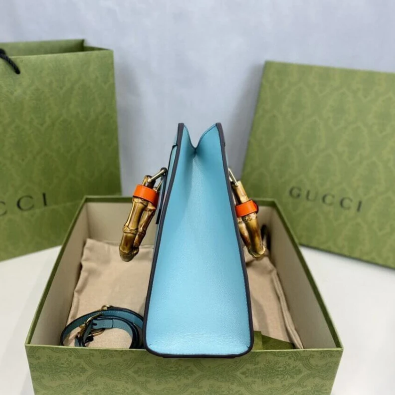 Replica bags lv Detachabl Gucci Diana Small Tote Bag Light Blue