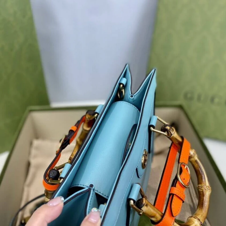Replica bags lv Detachabl Gucci Diana Small Tote Bag Light Blue