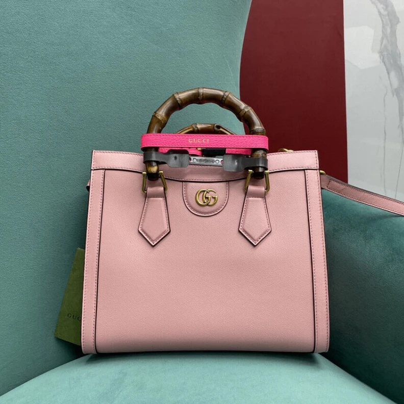 Double G Gucci Diana Small Tote Bag Pink