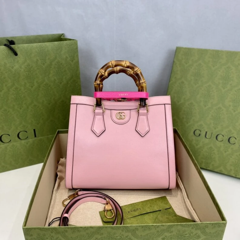 Replica bags Double G Gucci Diana Small Tote Bag Pink