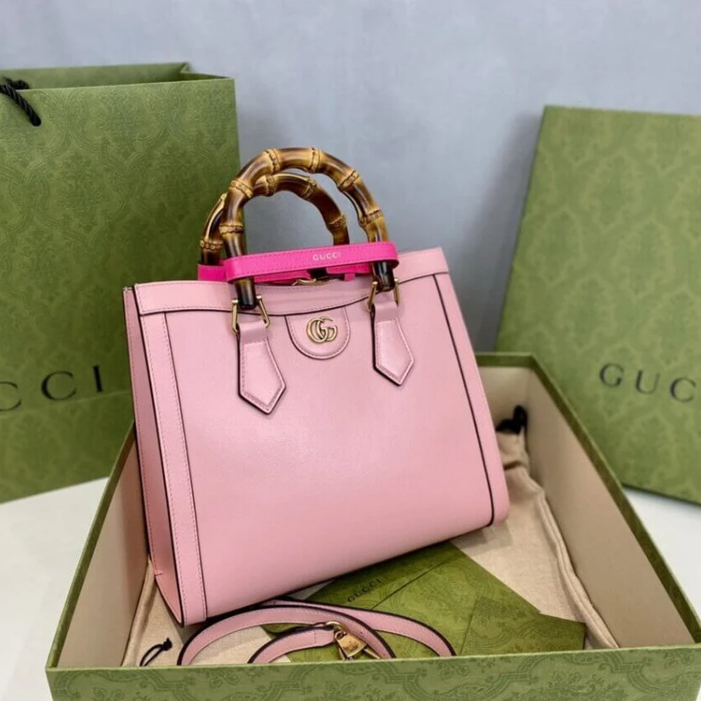 Replica bags Double G Gucci Diana Small Tote Bag Pink