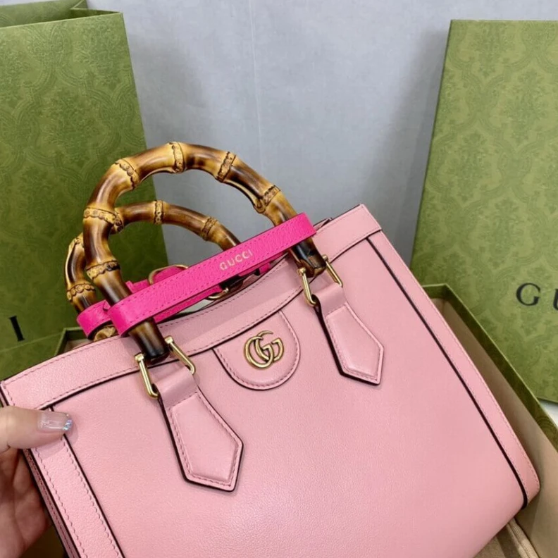 Replica bags Double G Gucci Diana Small Tote Bag Pink
