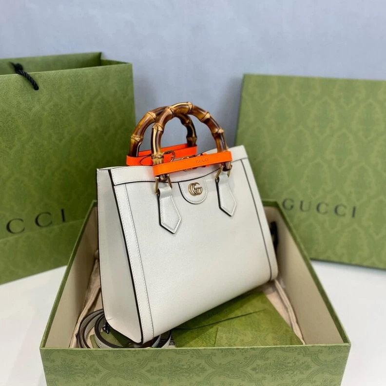 Replica bag White&nbs Gucci Diana Small Tote Bag White