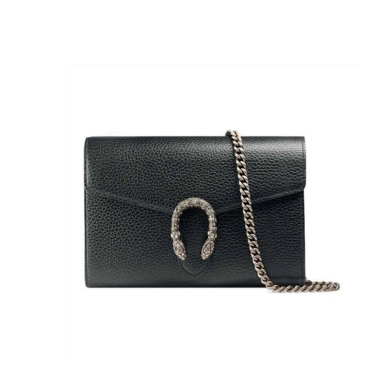 Handstitc Gucci Dionysus Black Leather Mini Chain Bag