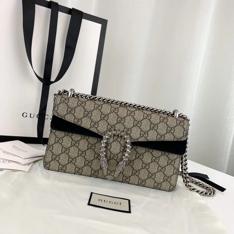 Replica bag Tiger hea Gucci Dionysus GG Canvas Small Shoulder Bag Black