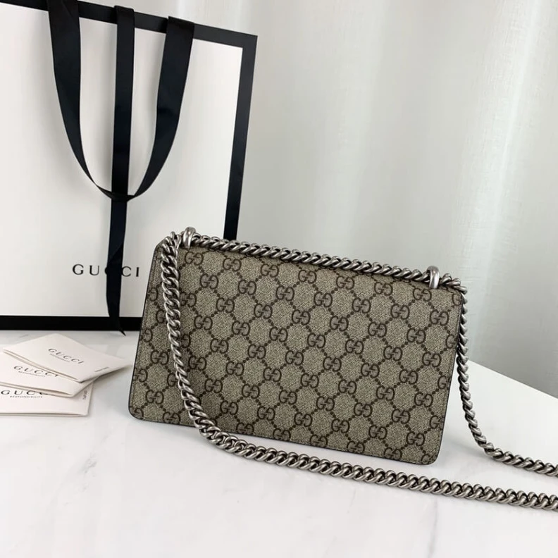 Replica bag Tiger hea Gucci Dionysus GG Canvas Small Shoulder Bag Black