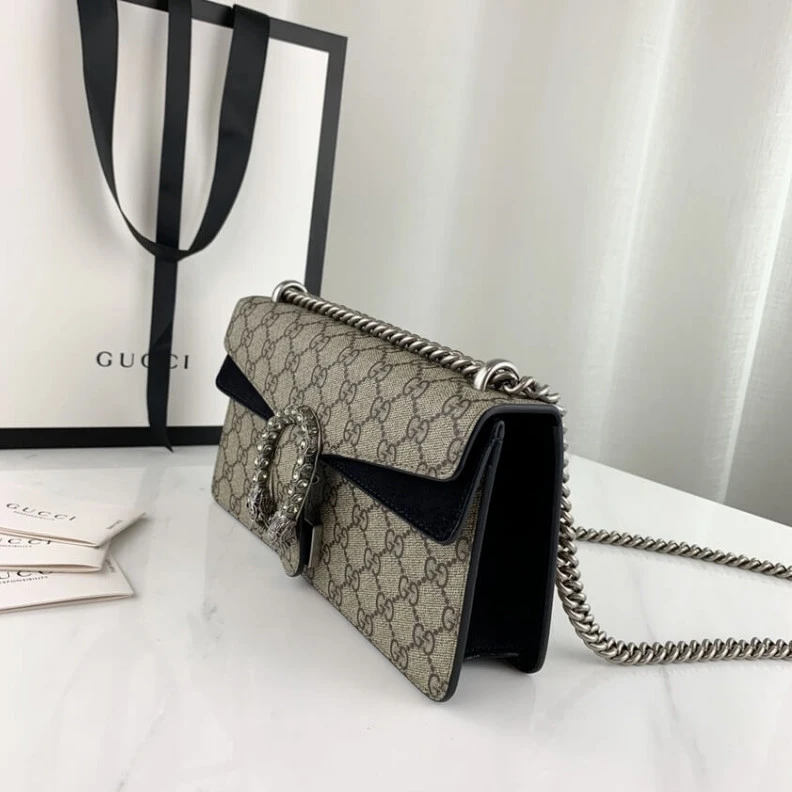 Replica bag Tiger hea Gucci Dionysus GG Canvas Small Shoulder Bag Black