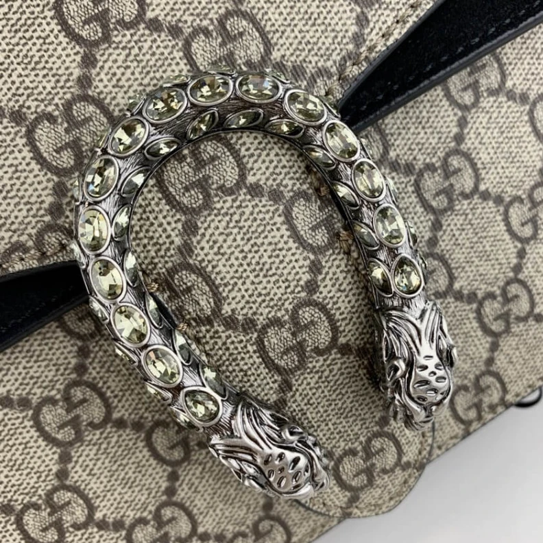 Replica bag Tiger hea Gucci Dionysus GG Canvas Small Shoulder Bag Black