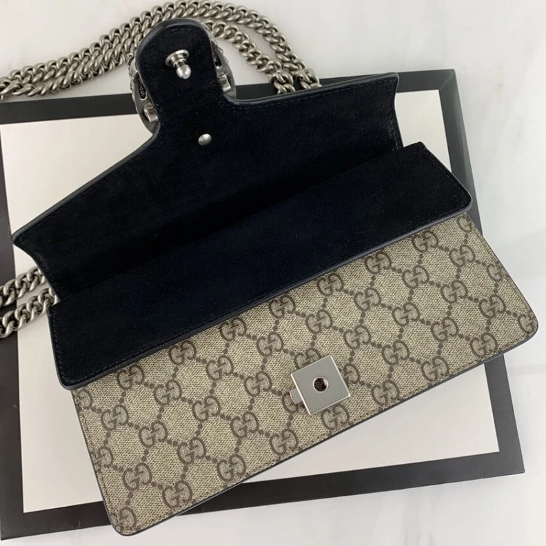Replica bag Tiger hea Gucci Dionysus GG Canvas Small Shoulder Bag Black