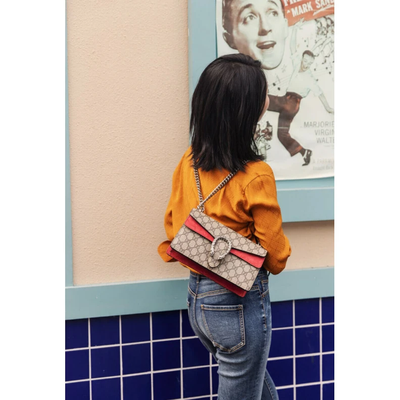 Replica bags Beige ebo Gucci Dionysus GG Canvas Small Shoulder Bag Red