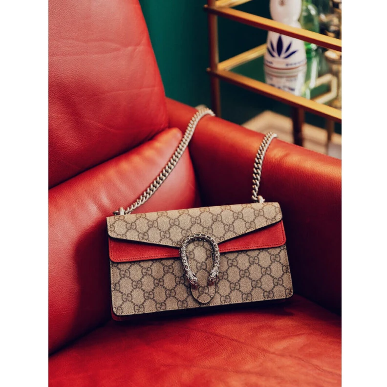 Replica bags Beige ebo Gucci Dionysus GG Canvas Small Shoulder Bag Red