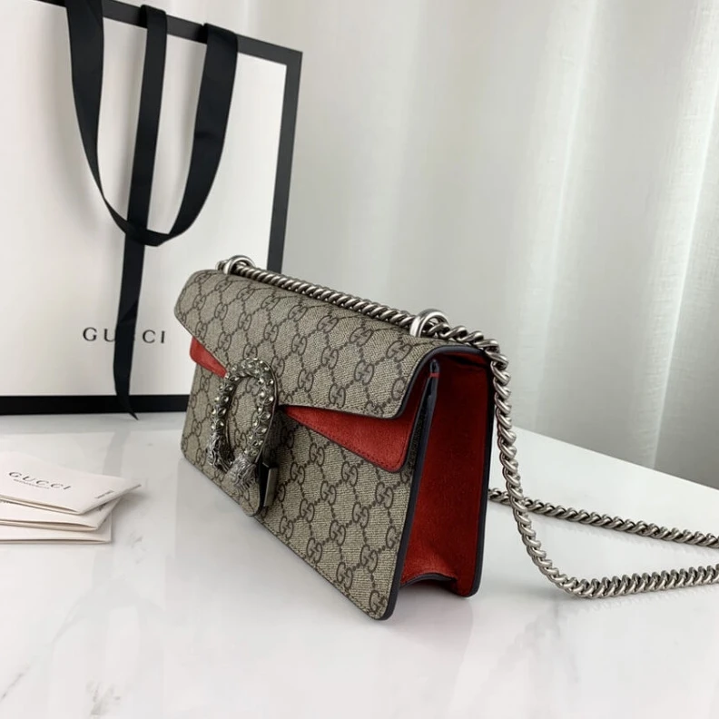 Replica bags Beige ebo Gucci Dionysus GG Canvas Small Shoulder Bag Red