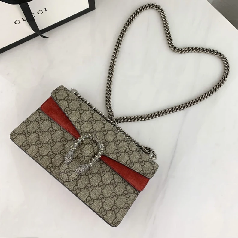 Replica bags Beige ebo Gucci Dionysus GG Canvas Small Shoulder Bag Red