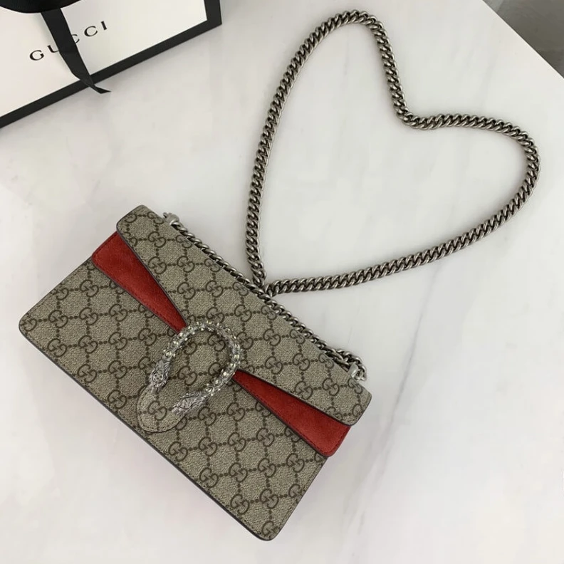 Replica bags Beige ebo Gucci Dionysus GG Canvas Small Shoulder Bag Red