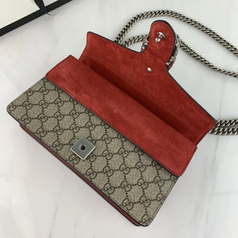 Replica bags Beige ebo Gucci Dionysus GG Canvas Small Shoulder Bag Red