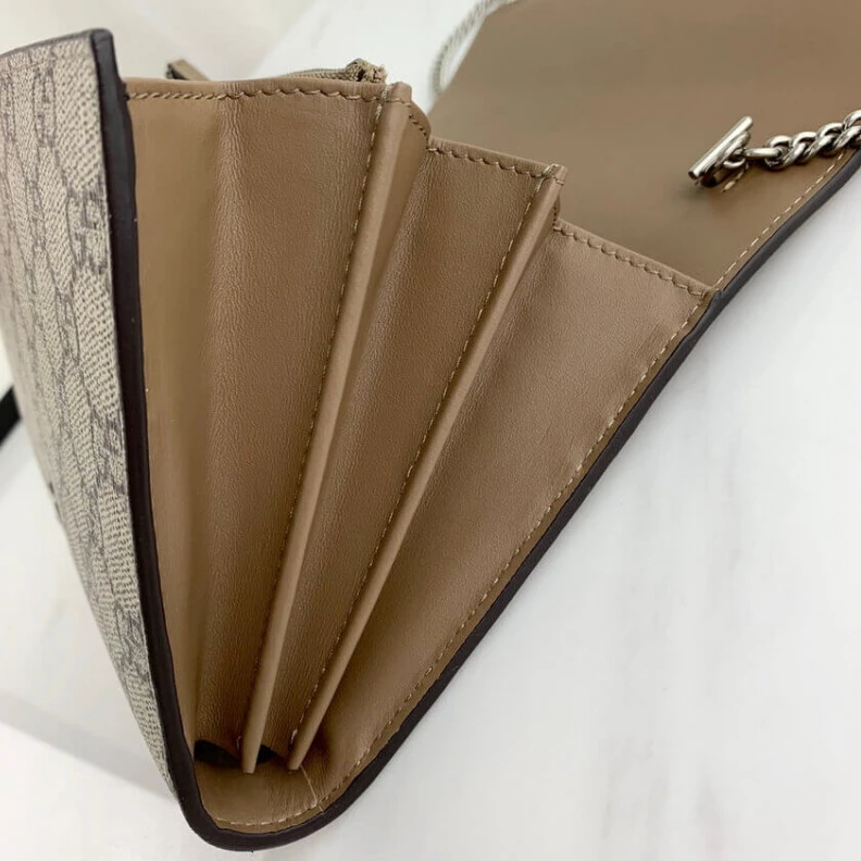 Kitlife Three sep Gucci Dionysus GG Supreme Chain Wallet Beige