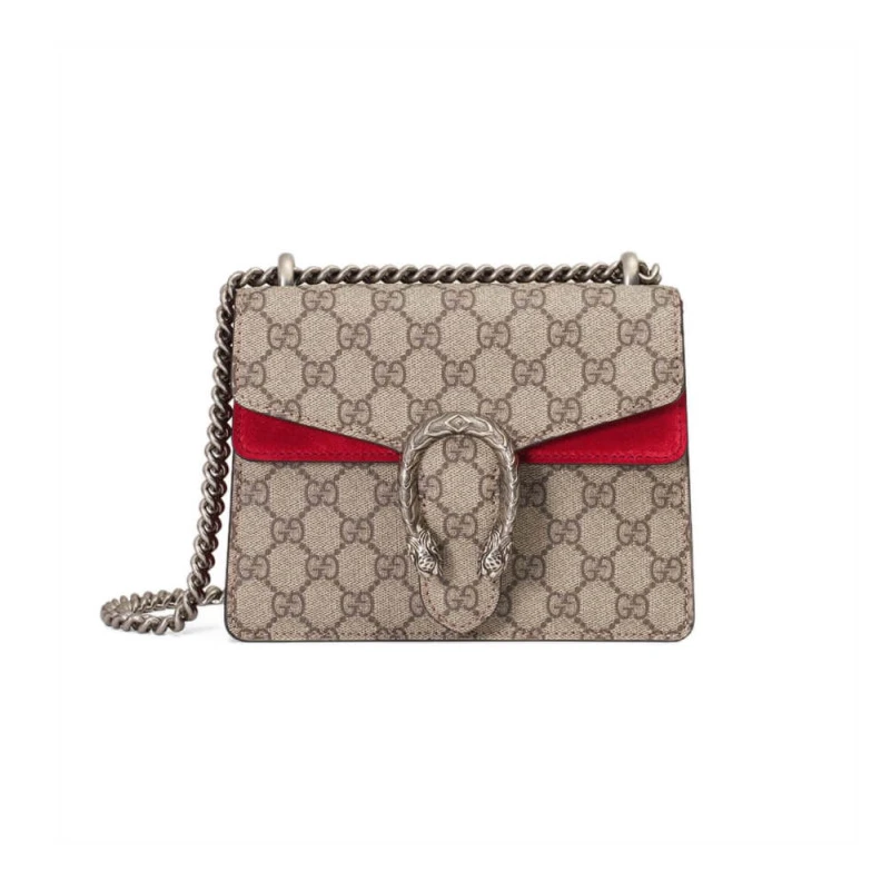 Pin closu Gucci Dionysus GG Supreme Mini Bag Red
