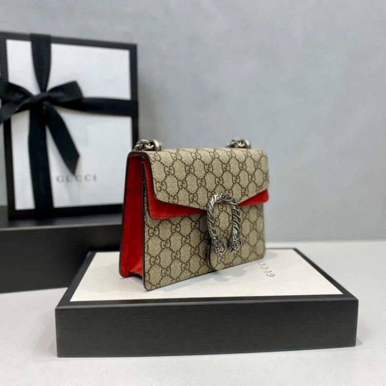 Replica bags lv Pin closu Gucci Dionysus GG Supreme Mini Bag Red