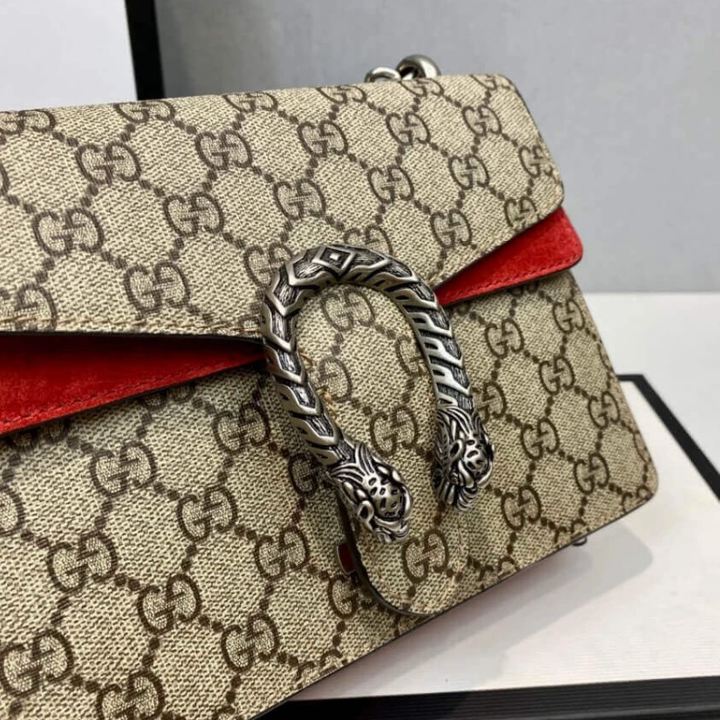 Replica bags lv Pin closu Gucci Dionysus GG Supreme Mini Bag Red