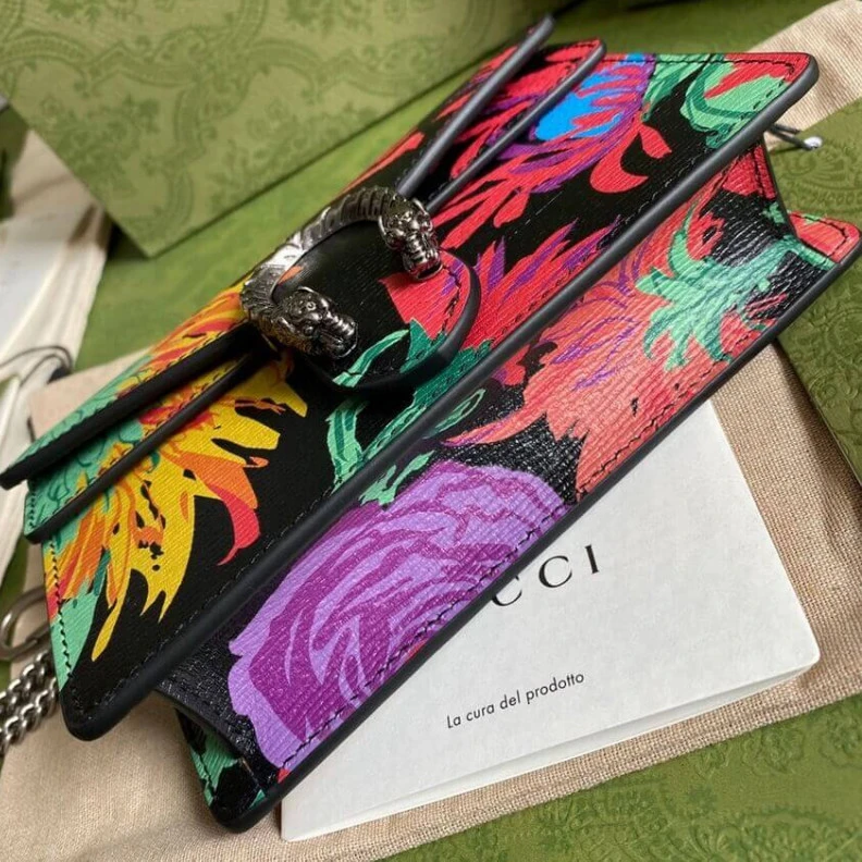 Kitlife ru Leather a Gucci Dionysus Ken Scott Print Super Mini Bag Black
