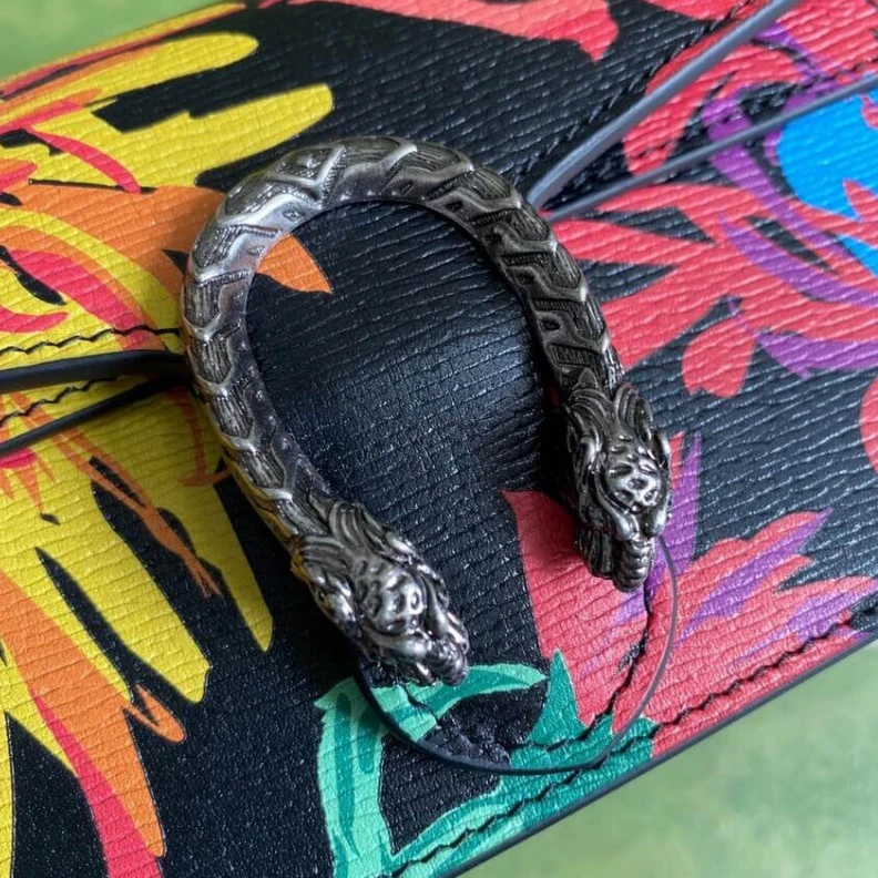 Kitlife ru Leather a Gucci Dionysus Ken Scott Print Super Mini Bag Black