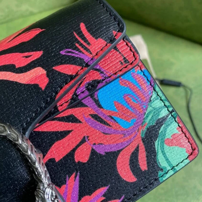 Kitlife ru Leather a Gucci Dionysus Ken Scott Print Super Mini Bag Black