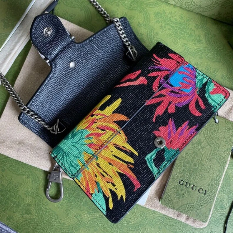 Kitlife ru Leather a Gucci Dionysus Ken Scott Print Super Mini Bag Black