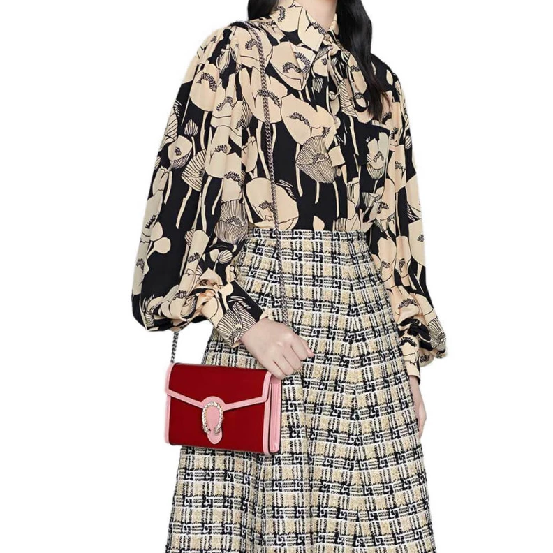 Lv belts replica Goldtoned Gucci Dionysus Mini Chain Bag in Red and Pink Leather