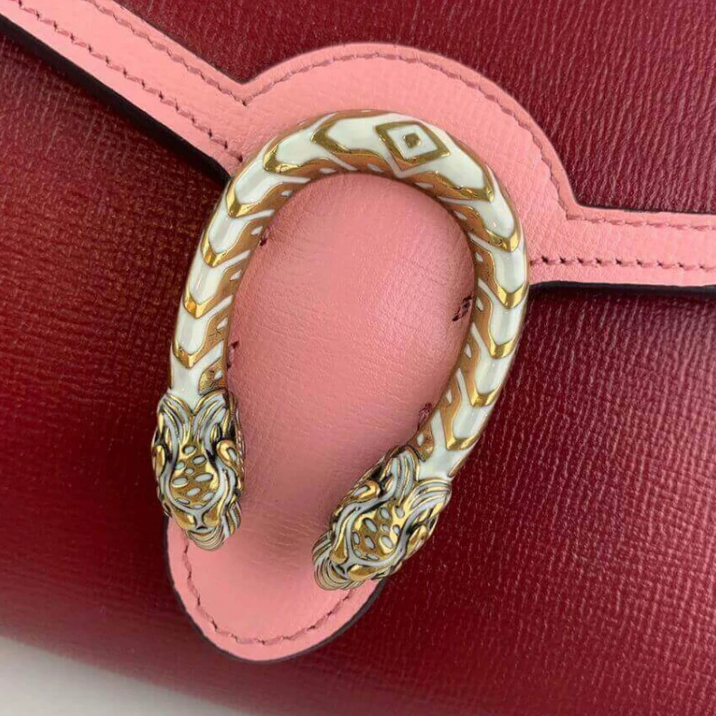 Lv belts replica Goldtoned Gucci Dionysus Mini Chain Bag in Red and Pink Leather