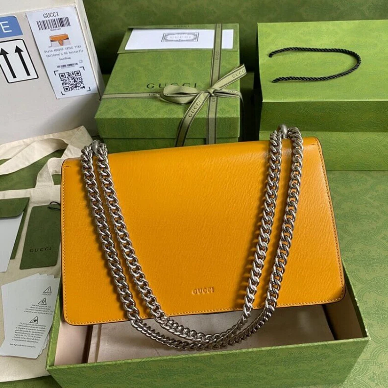Lv belts replica Palladium Gucci Dionysus Small Shoulder Bag Orange White Leather