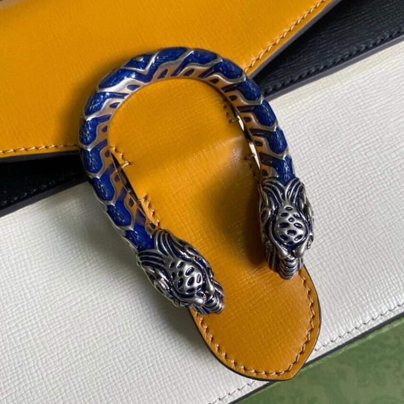 Lv belts replica Palladium Gucci Dionysus Small Shoulder Bag Orange White Leather