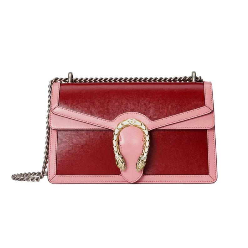 Antique g Gucci Dionysus Small Shoulder Bag Red and Pink Leather