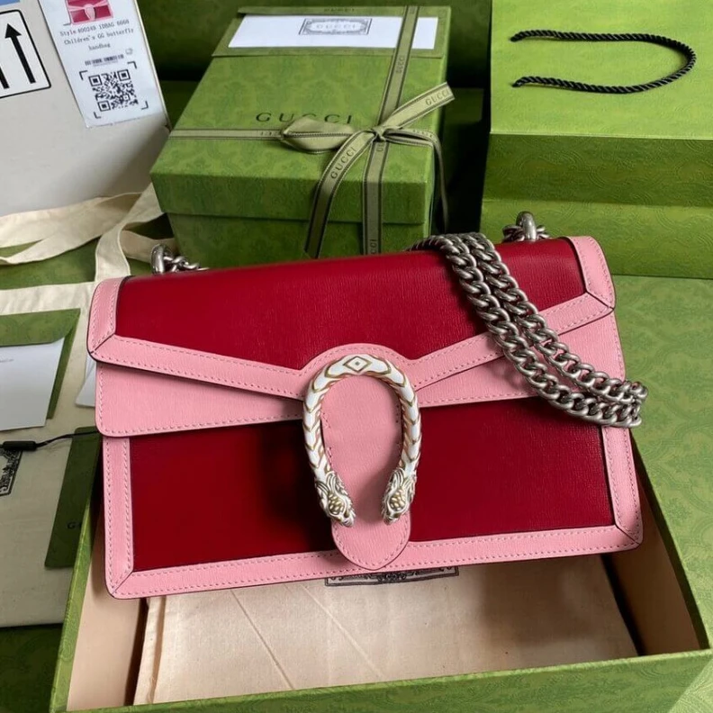 Top lv Antique g Gucci Dionysus Small Shoulder Bag Red and Pink Leather