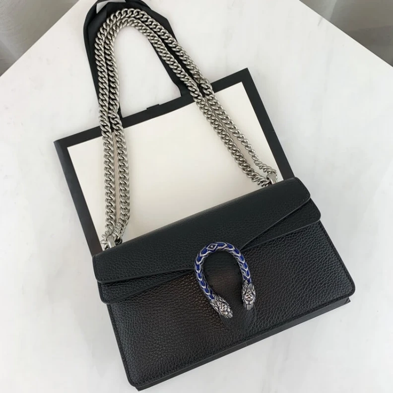 Replica bag Black lea Gucci Dionysus Small Shoulder Bag in Black Leather