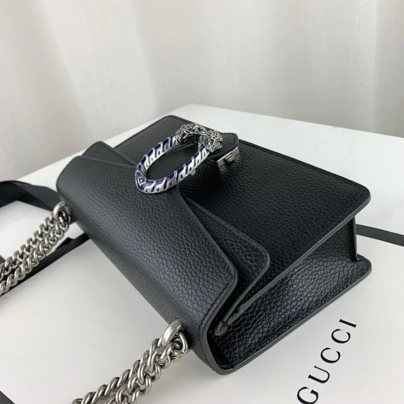 Replica bag Black lea Gucci Dionysus Small Shoulder Bag in Black Leather